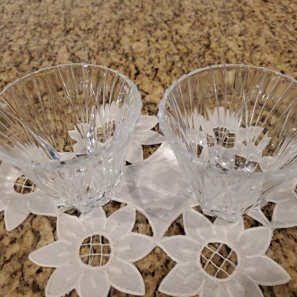 Contemporary Vintage Classic Design Crystal Votive Candle Holders ~ Set of 2